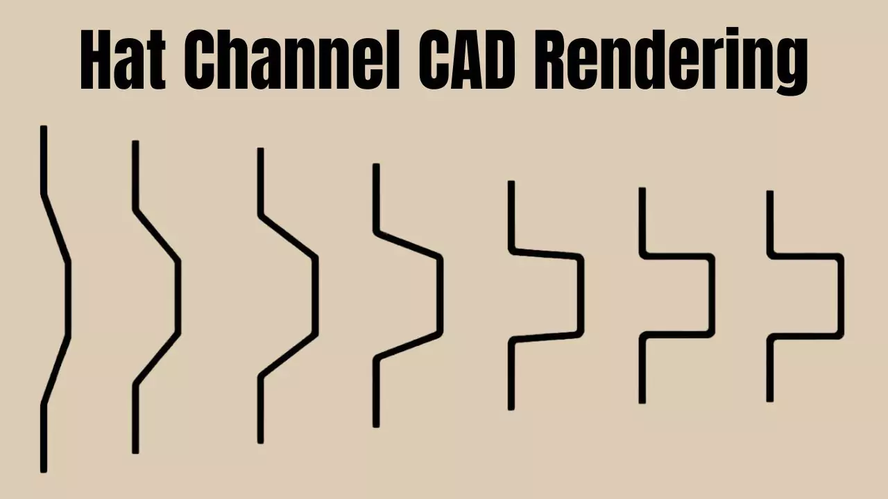 hat channel cad rendering